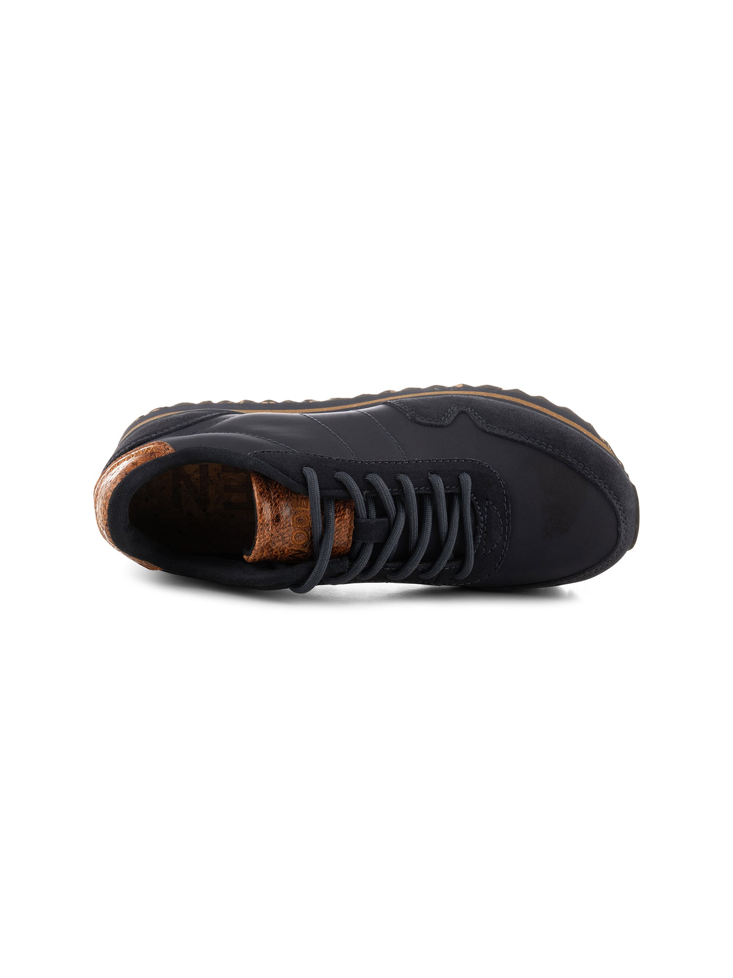 Nora III Leather Plateau - Dark Navy