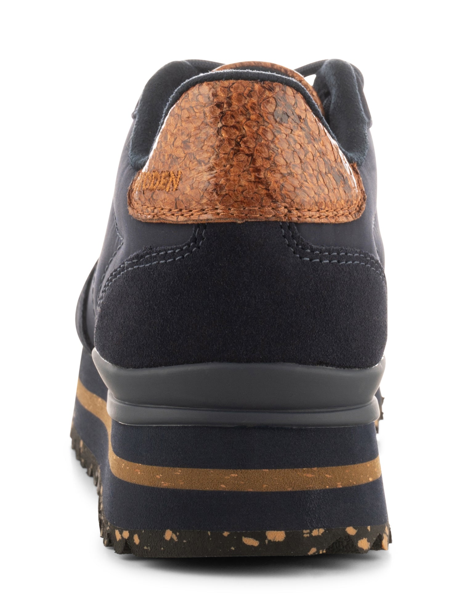 Nora III Leather Plateau - Dark Navy